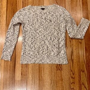 Theory Cream and Navy Knit Sweater
